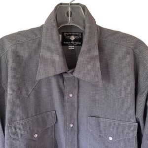 Flying R Ranchwear Ruddock Pearl Snap Western Shirt 16.5/34 USA Made Gray~Large